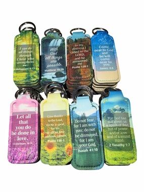 Inspirational Bible Verse Lip Balm Holder Keychain – Choose Your Style
